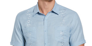 Cubavera Men's Guayabera Shirt Blue Size M