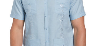 Cubavera Men's Guayabera Shirt Blue Size M