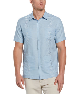 Cubavera Men's Guayabera Shirt Blue Size XX-Large