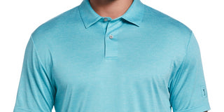 PGA Tour Men's Space Dye Texture Golf Polo Shirt Blue Size Medium