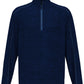 PGA Tour Men's Moisture Wicking Textured Fleece 1/4 Zip Sweater Blue Size X-Large