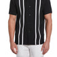 Cubavera Men's Contrasting Panel Short Sleeve Shirt Black Size Large