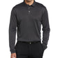 PGA Tour Men's Micro Birdseye Print Long Sleeve Polo Shirt Black Size Small