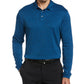 PGA Tour Men's Houndstooth Long Sleeve Golf Polo Shirt Blue Size Small