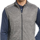 PGA Tour Men's Abstract Textured Full Zip Fleece Golf Vest Gray Size X-Large