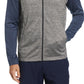 PGA Tour Men's Abstract Textured Full Zip Fleece Golf Vest Gray Size X-Large
