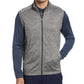 PGA Tour Men's Abstract Textured Full Zip Fleece Golf Vest Gray Size X-Large