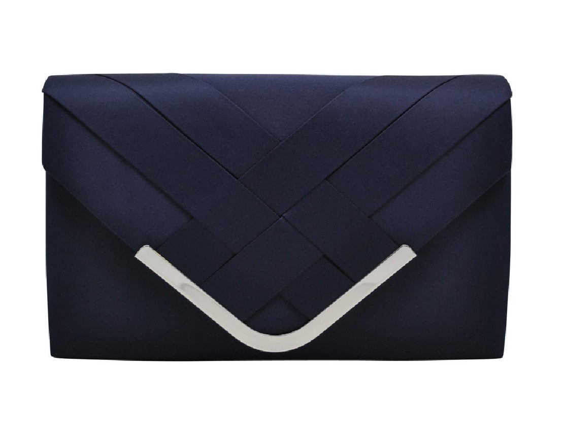 La Regale Women's Teagan Crisscross Structured Envelope Bag Blue Size Regular