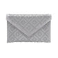 La Regale Women's Alina Diamond Crystal Envelope Bag Gray Size Regular
