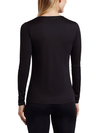 Cuddl Duds Women's Climatesmart Long Sleeve Crewneck Top Black Size Medium