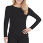 Cuddl Duds Women's Climatesmart Long Sleeve Crewneck Top Black Size Medium