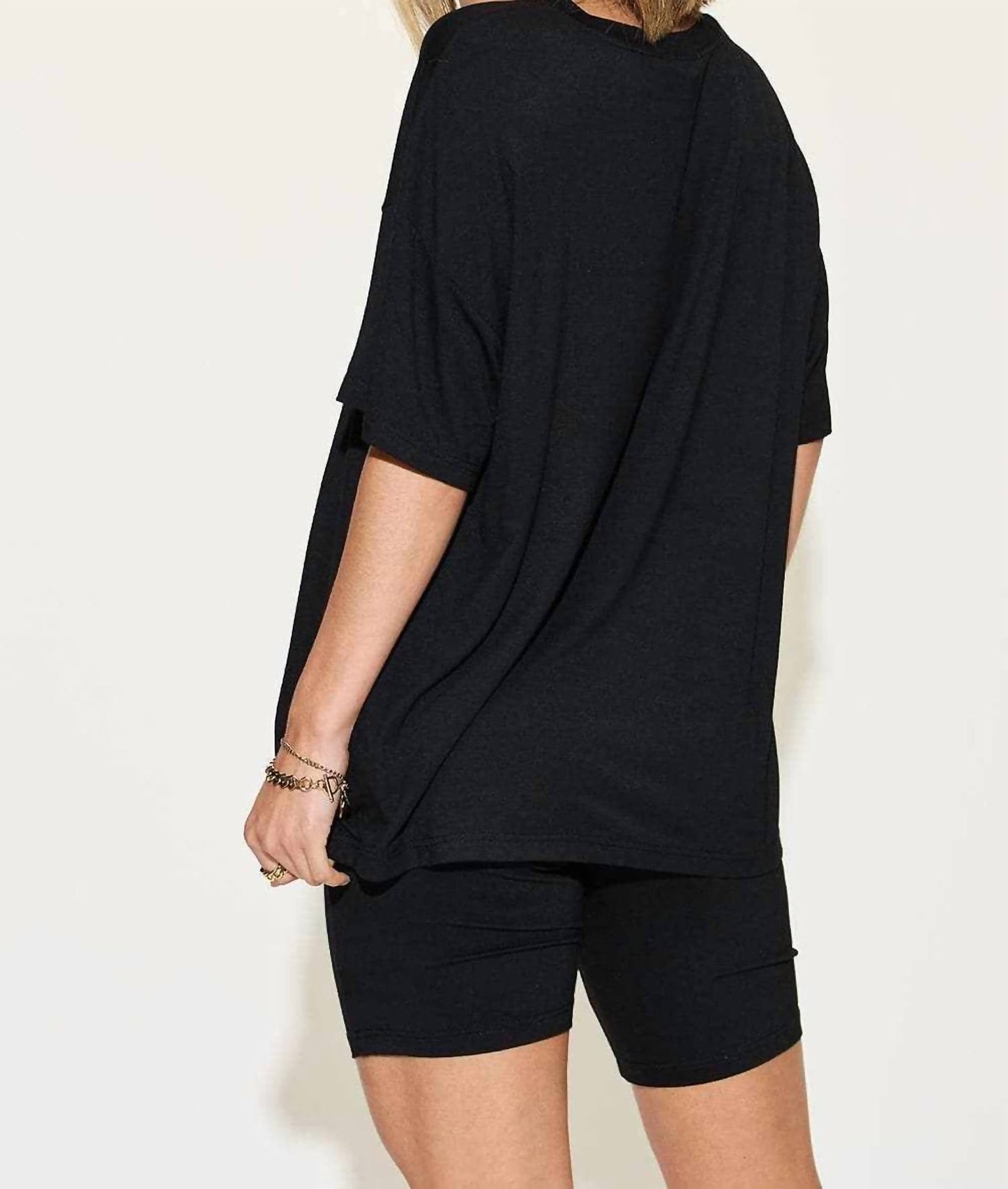 Basic Bae - V-neck T-shirt & Shorts Set