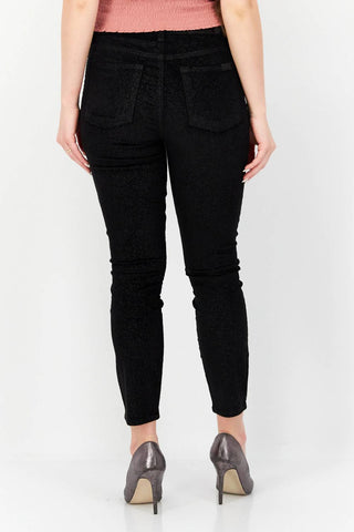 7 For All Mankind - Metallic Velvet Ankle Skinny High Rise Jean