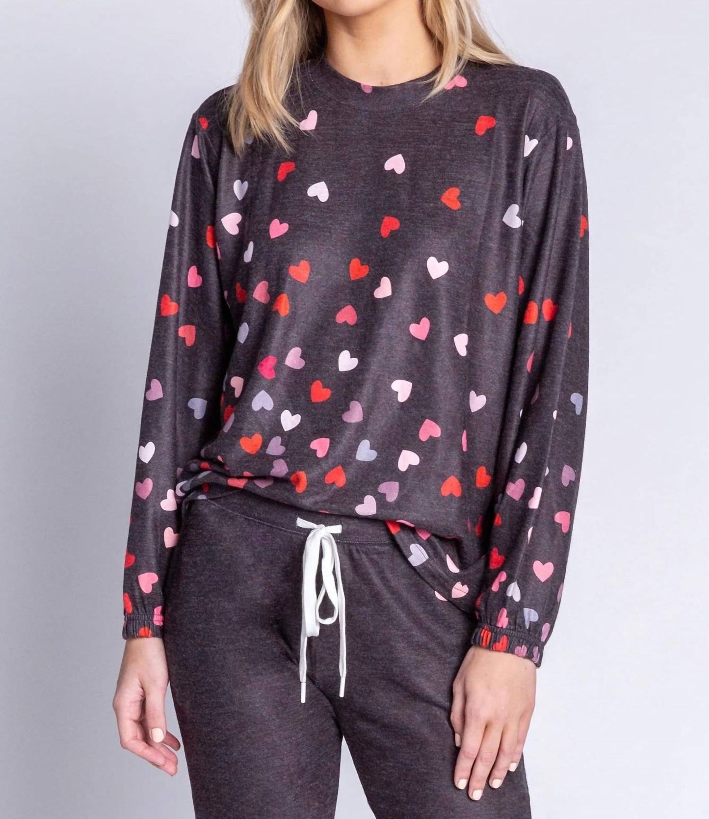 Pj Salvage - Kiss Me Goodnight Long Sleeve Lounge Top Rbkgls