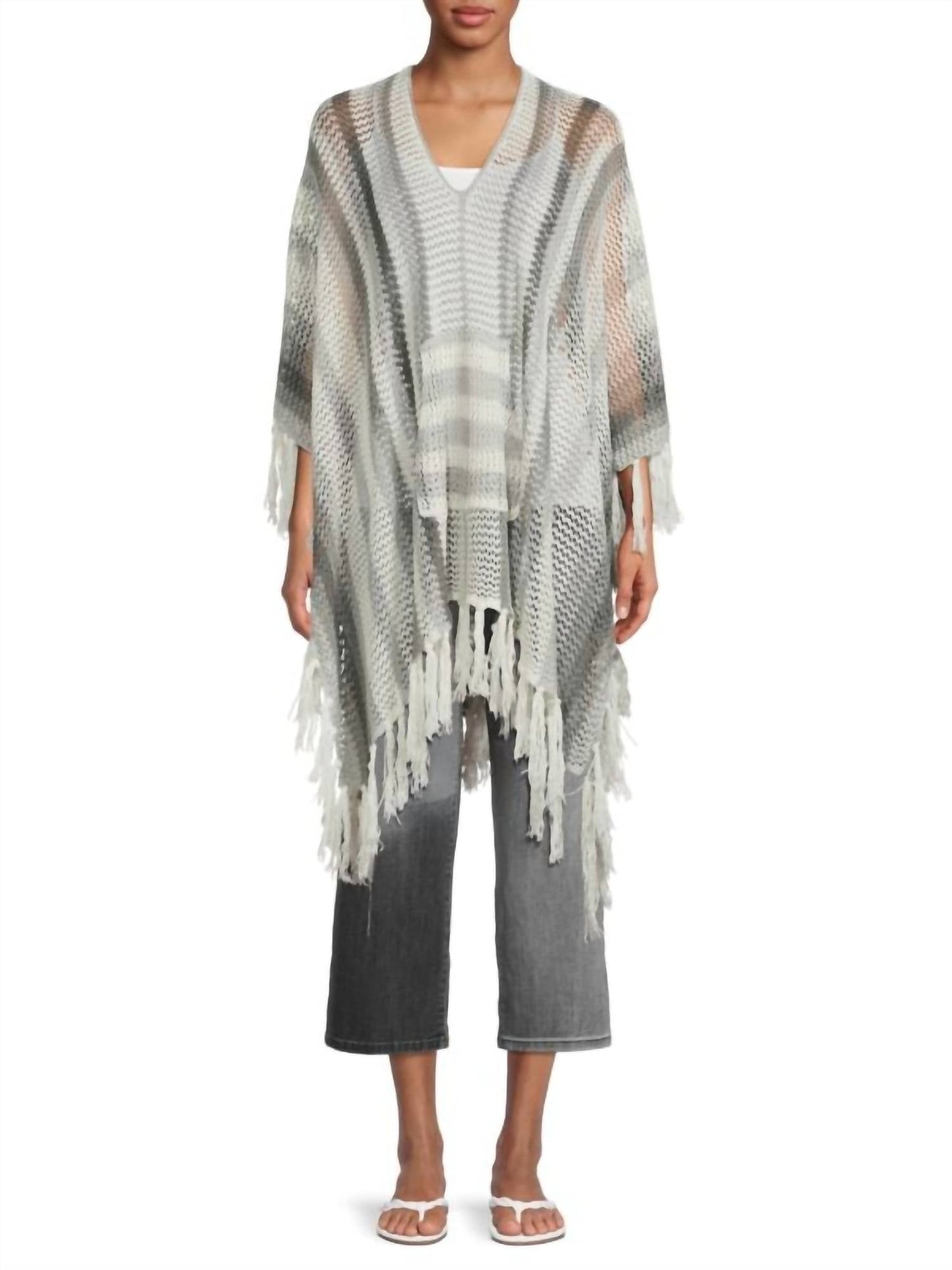 Badgley Mischka - Open Knit Poncho