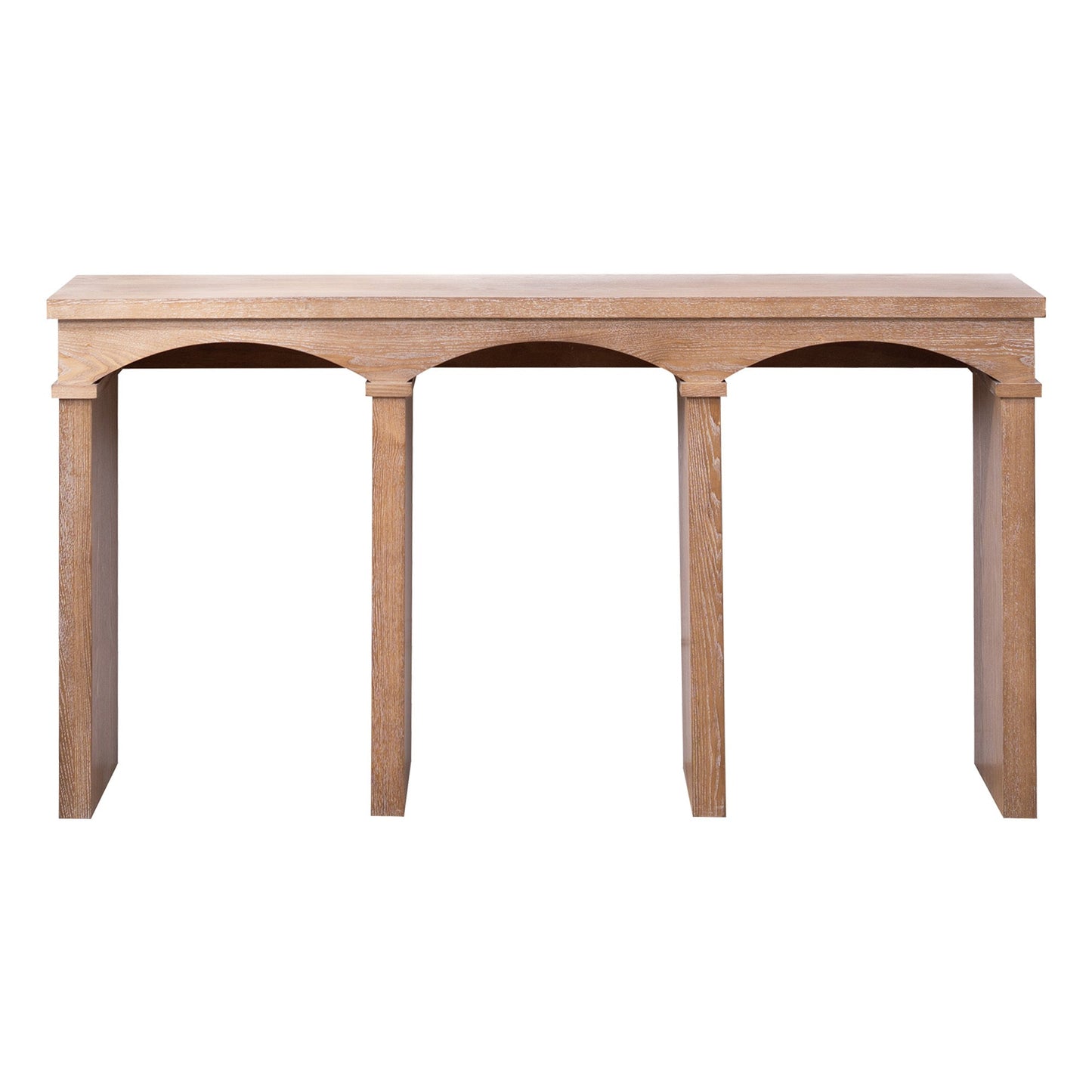 Rustic Archway Console Table – 60" Long Entryway Table with Decorative Arched Legs