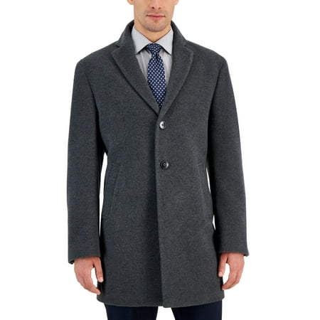Calvin Klein Mens Slim fit Overcoat Coat 42 R Grey Solid