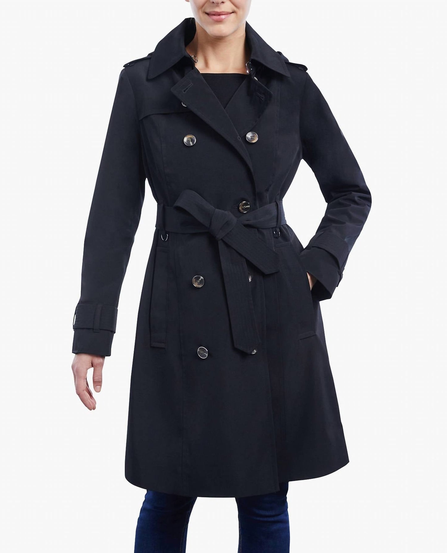 London Fog - Double Breasted Button Front Trench Coat