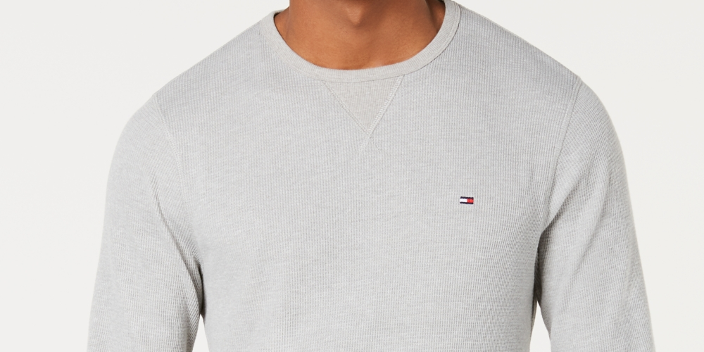 Tommy Hilfiger Men's Long Sleeve Thermal Shirt Gray Size Large