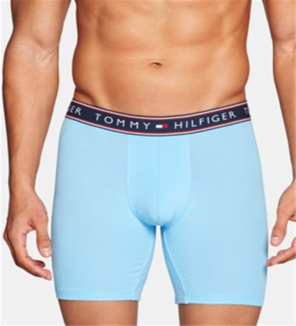 Tommy Hilfiger Men's 3 Pk Cotton Stretch Boxer Briefs Blue Size XX-Large