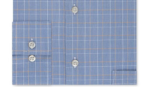 Van Heusen Men's Englsh Bl Big & Tall Flex All Over Stretch Tall Fit Check Print Dress Shirt Blue Size XL
