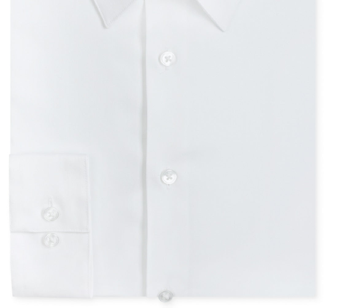 Calvin Klein Men's Slim Fit Non Iron Performance Herringbone Point Collar Dress Shirt White Size 15X34X35