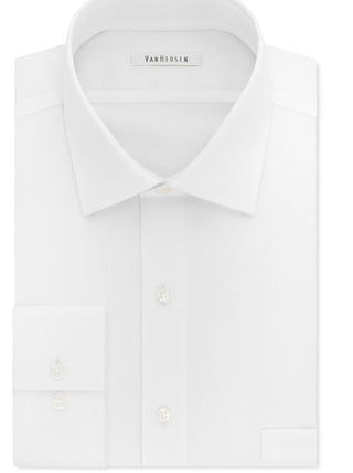 Van Heusen Men's Classic Fit Wrinkle Free Flex Collar Stretch Dress Shirt White Size 34X35