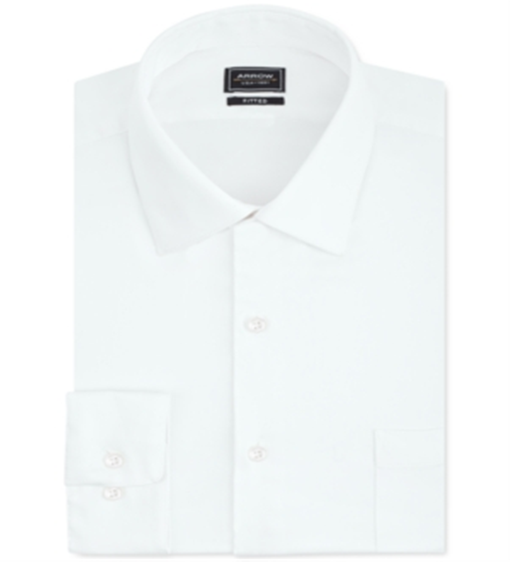 Arrow Men's Classic Fit Stretch Performance Dress Shirt White Size 34X35