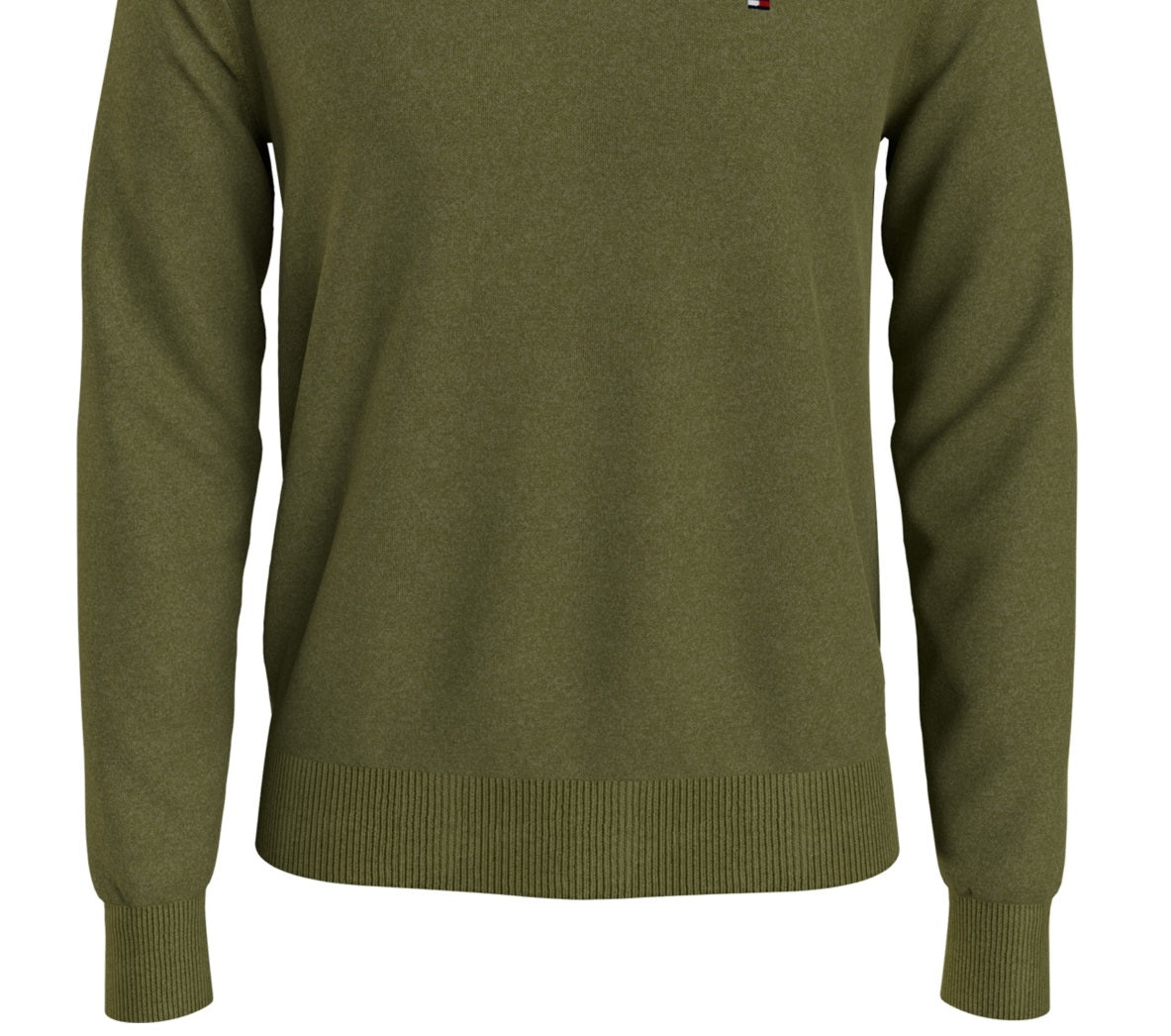 Tommy Hilfiger Men's Signature Solid Quarter Zip Sweater Green Size Small
