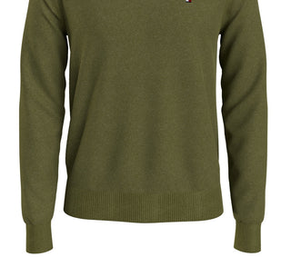 Tommy Hilfiger Men's Signature Solid Quarter Zip Sweater Green Size Small