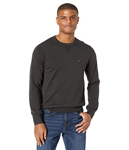 Tommy Hilfiger Men's Signature Solid Crew Neck Sweater Black Size Medium