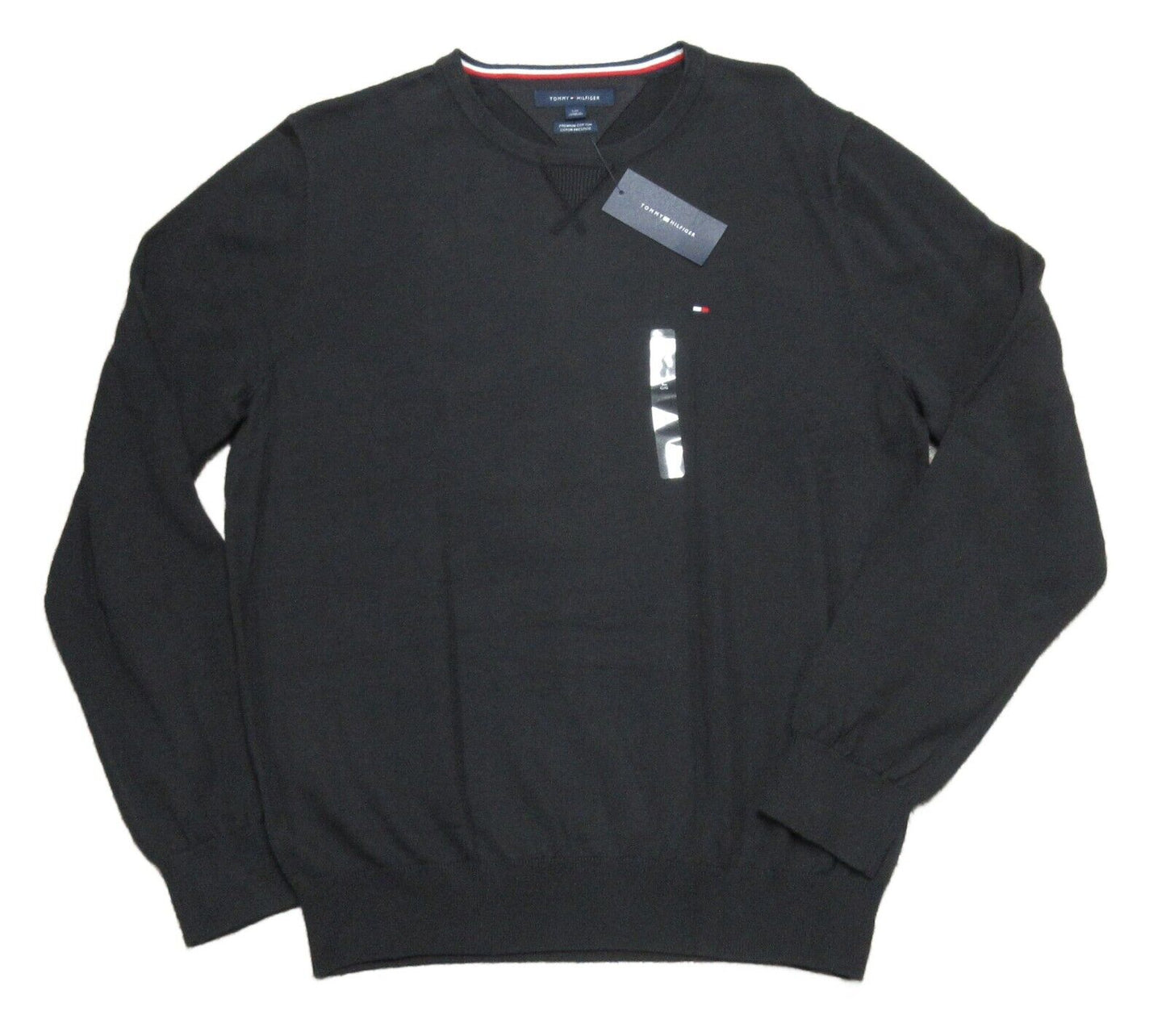 Tommy Hilfiger Men's Signature Solid Crew Neck Sweater Black Size Large