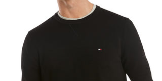 Tommy Hilfiger Men's Signature Solid Crew Neck Sweater Black Size Large