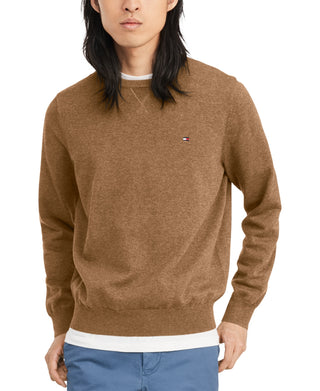 Tommy Hilfiger Men's Signature Solid Crew Neck Sweater Brown Size Large