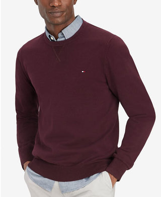 Tommy Hilfiger Men's Signature Solid Crew Neck Sweater Red Size X-Large