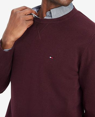 Tommy Hilfiger Men's Signature Solid Crew Neck Sweater Red Size X-Large