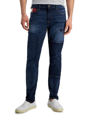 Tommy Jeans Men's Cooper Patchwork Slim Blue Size 38X34