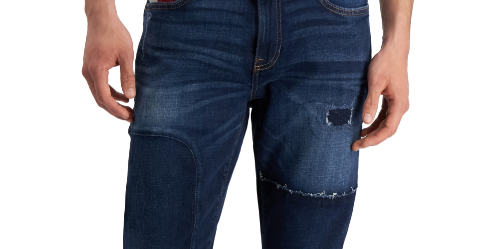 Tommy Jeans Men's Cooper Patchwork Slim Blue Size 38X34