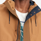Tommy Hilfiger Men's Rain Regatta Colorblocked Hooded Jacket Brown Size M