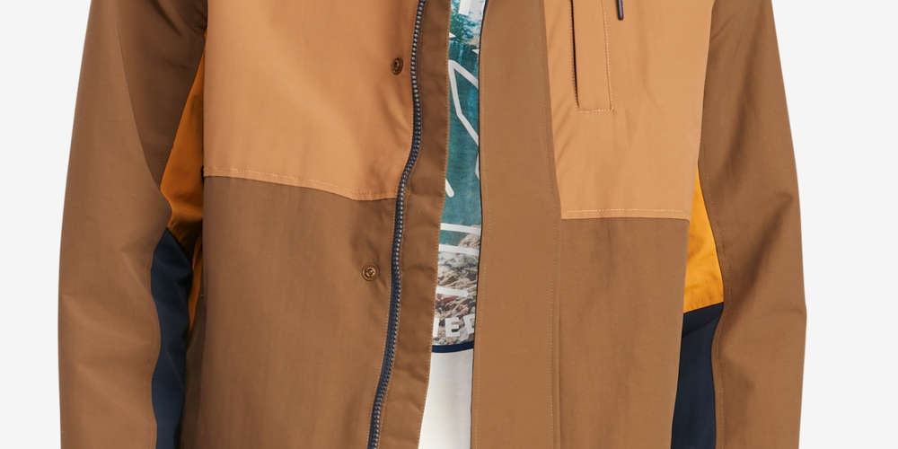 Tommy Hilfiger Men's Rain Regatta Colorblocked Hooded Jacket Brown Size M