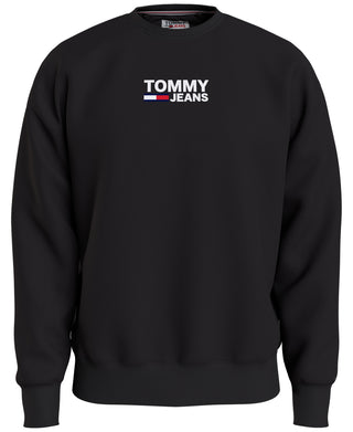 Tommy Jeans Men's Logo Crewneck Black Size X-Large