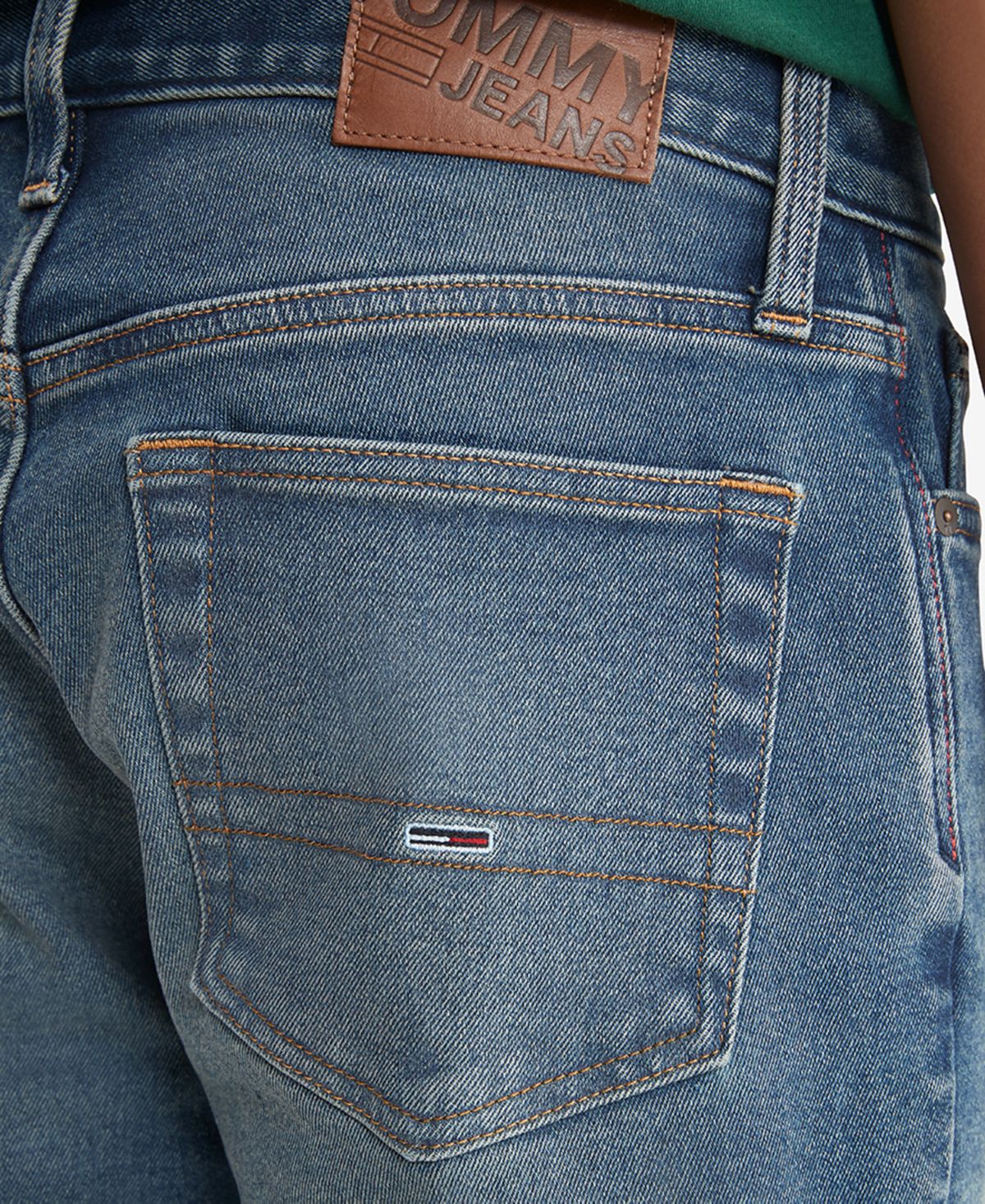 Tommy Hilfiger Men's Th Flex Slim Fit Flannel Brushed Denim Jeans Blue Size 36X34