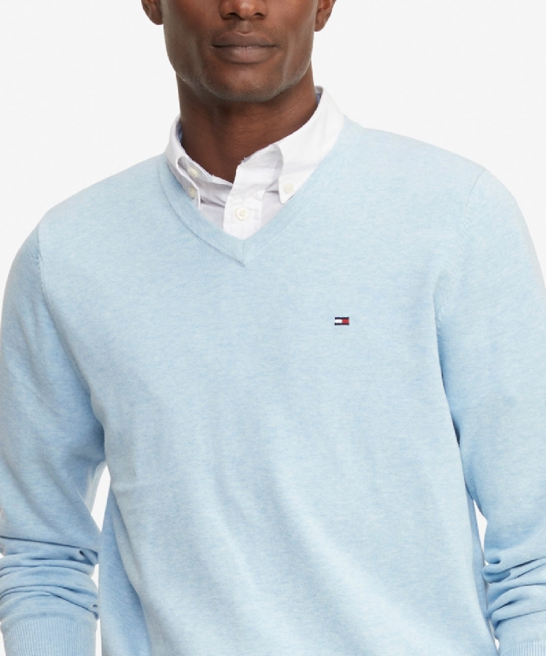 Tommy Hilfiger Men's Signature Solid V Neck Sweater Blue Size X-Large