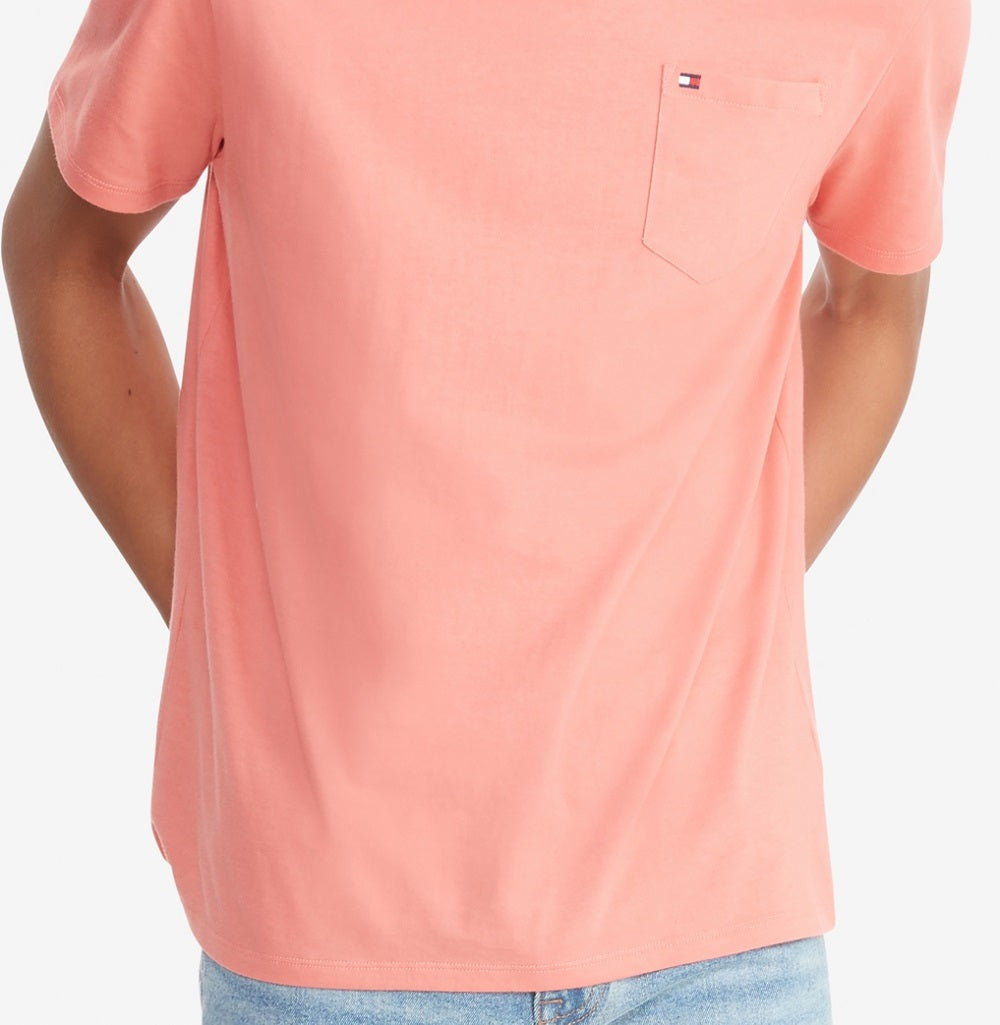 Tommy Hilfiger Men's Tommy Pocket Short Sleeve T-Shirt Pink Size Medium