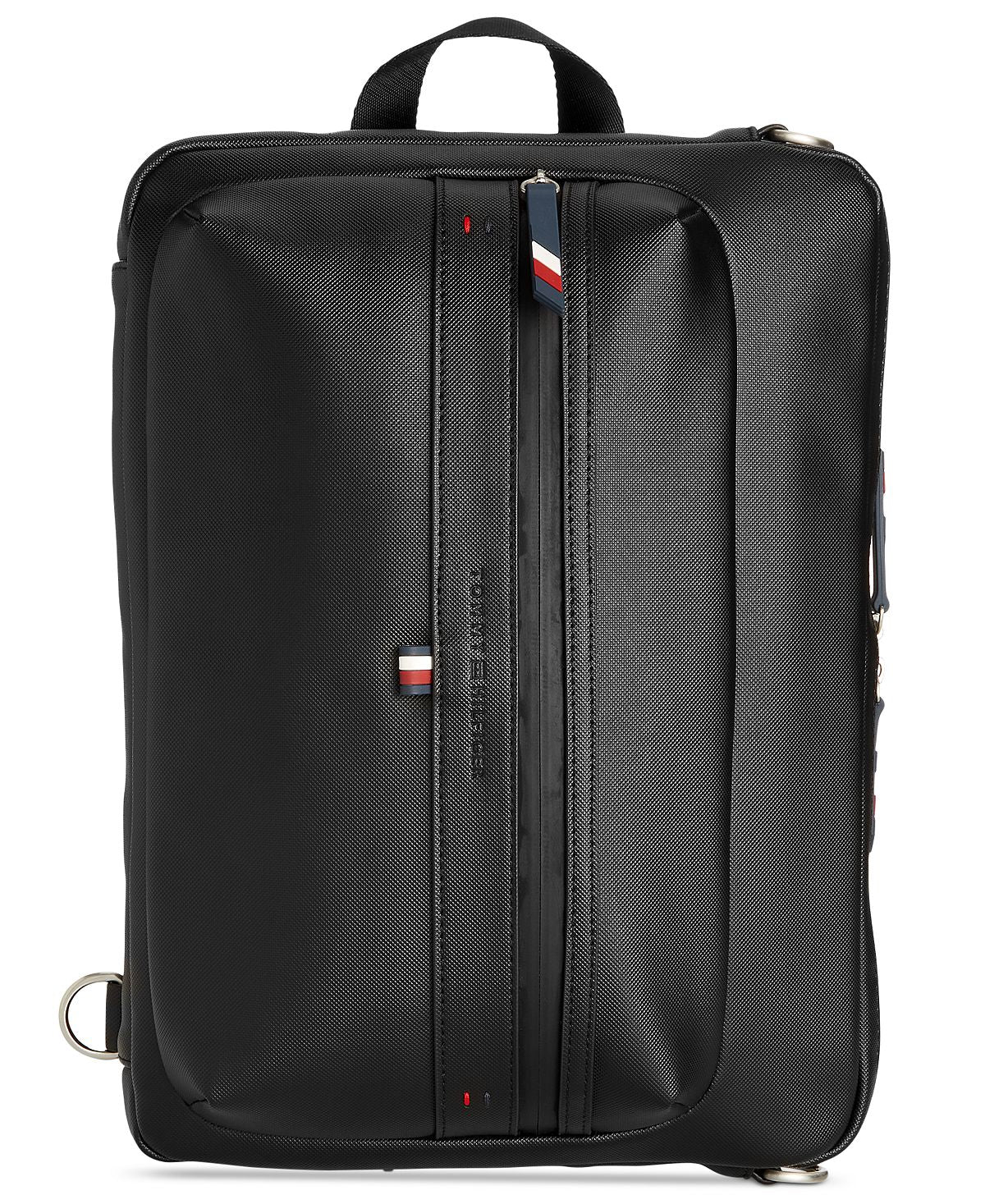 Tommy Hilfiger Men's Leo Logo Embossed Messenger Bag Black Size Regular