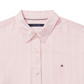 Tommy Hilfiger Women's Striped Tie Hem Magnetic Closure Shirt Pink Size Large
