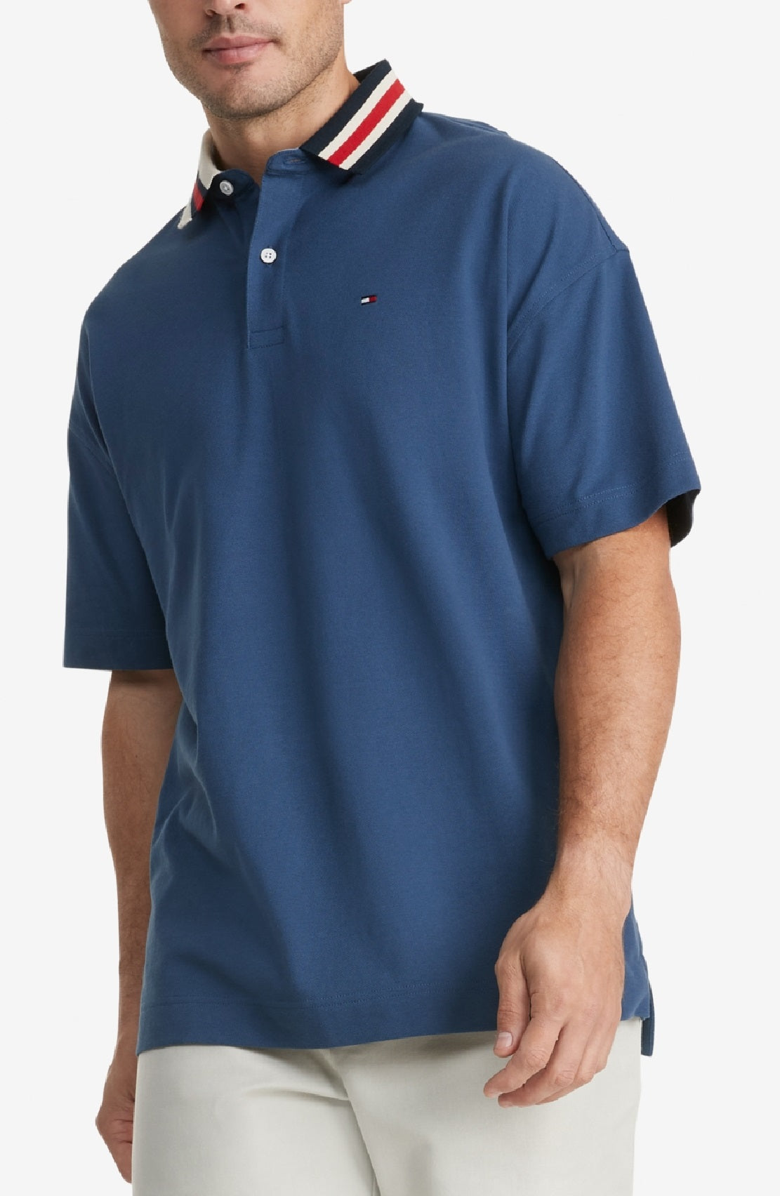 Tommy Hilfiger Men's Liam Short Sleeve Polo Shirt Blue Size X-Large