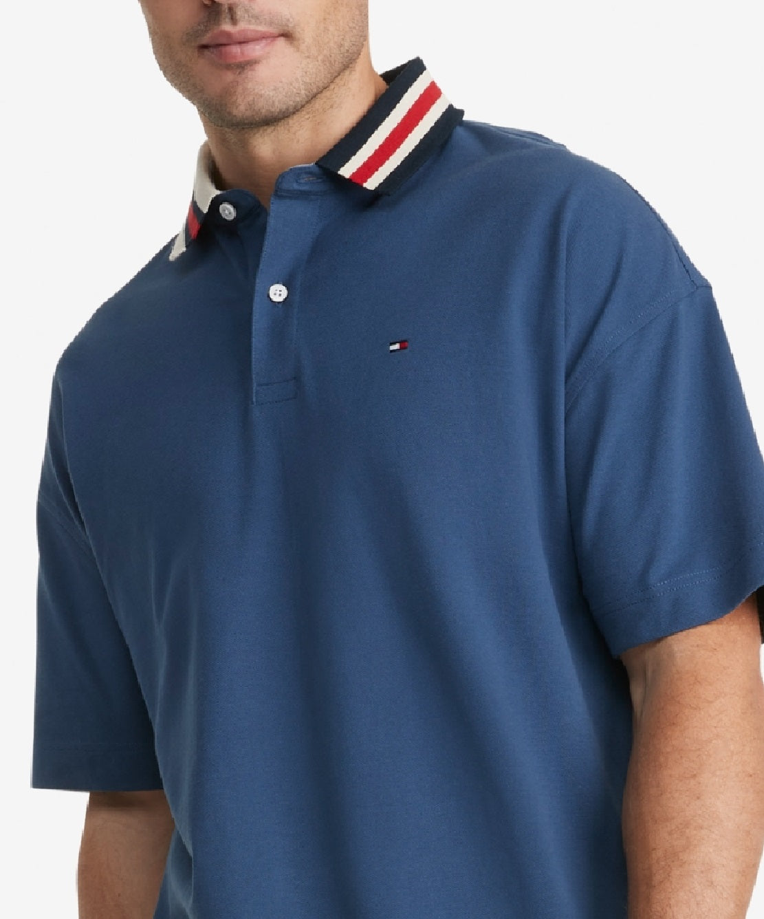 Tommy Hilfiger Men's Liam Short Sleeve Polo Shirt Blue Size X-Large