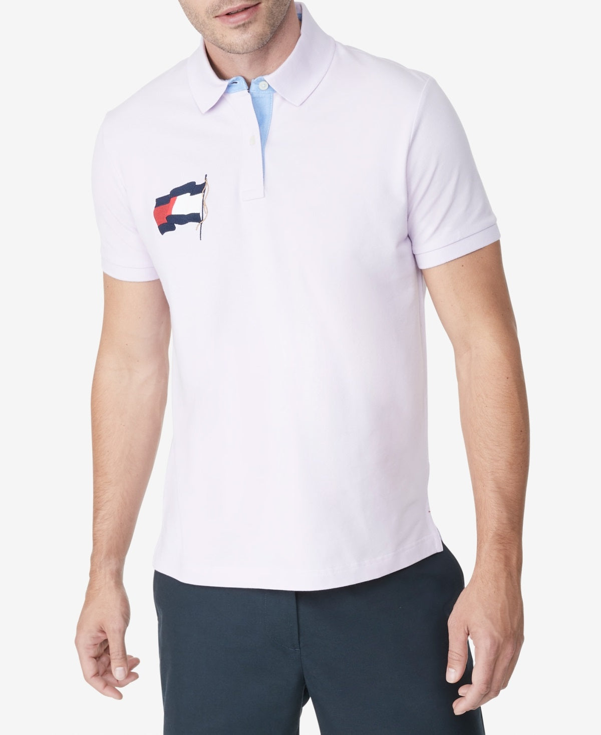 Tommy Hilfiger Men's Alwyn Custom Fit Th Flex Polo Shirt Purple Size Medium