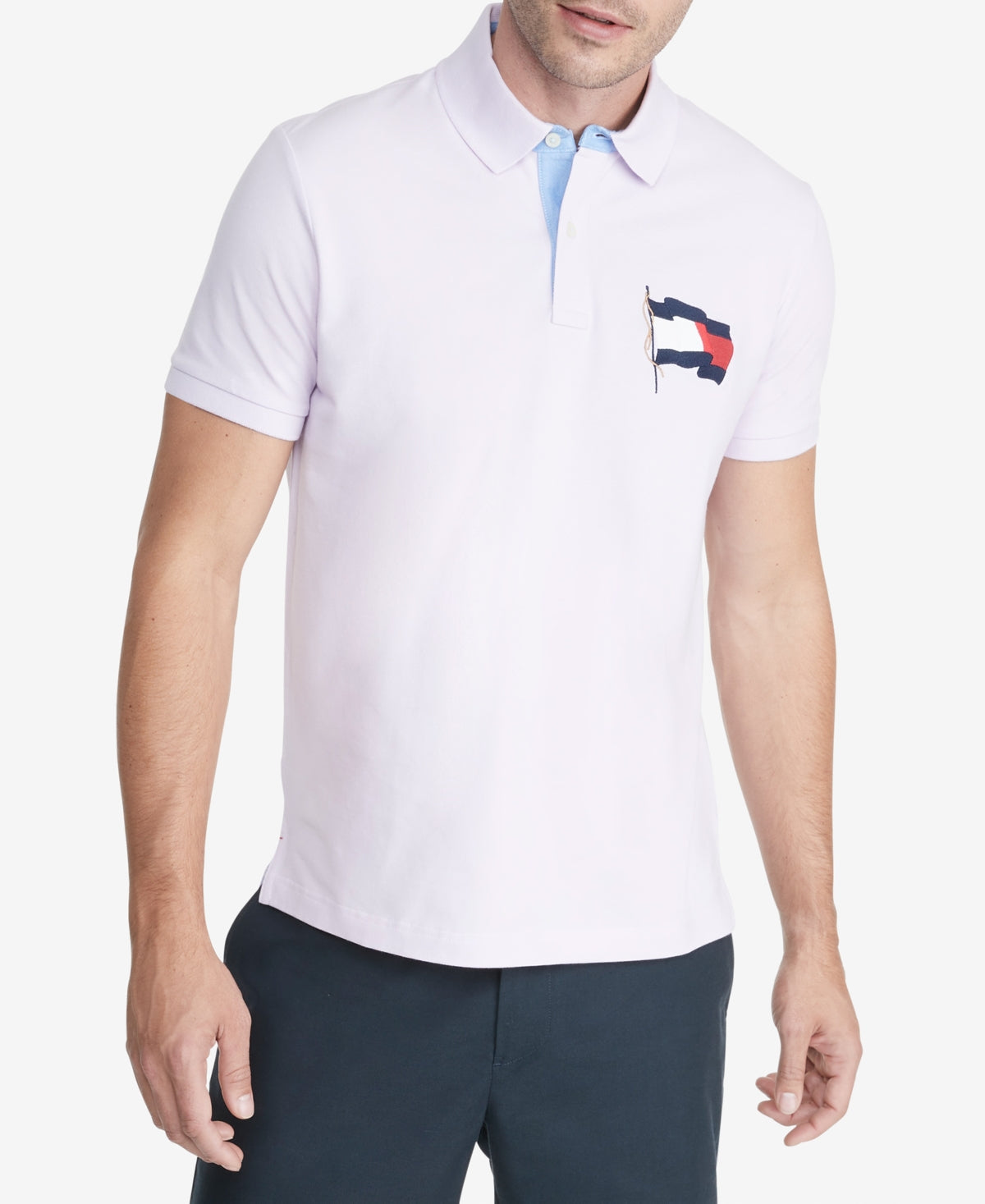 Tommy Hilfiger Men's Alwyn Custom Fit Th Flex Polo Shirt Purple Size Medium